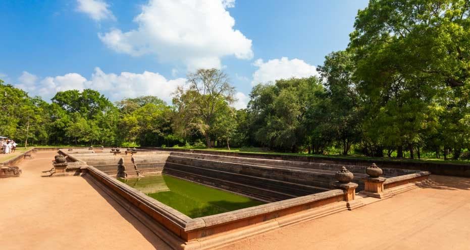 Historic Sri Lankan water engineering in a green landscape